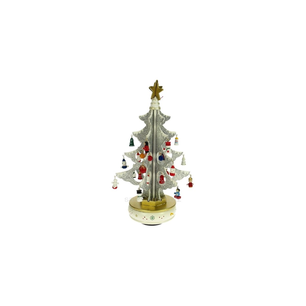 CL50231123  Sapin de Noël blanc scintillant 6 branches entiérement en bois 20,30 €