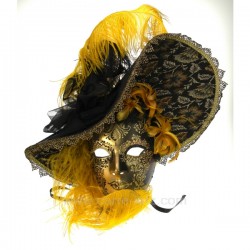 Masque Venise chapeau plume Masque de Venise CL50240294, reference CL50240294