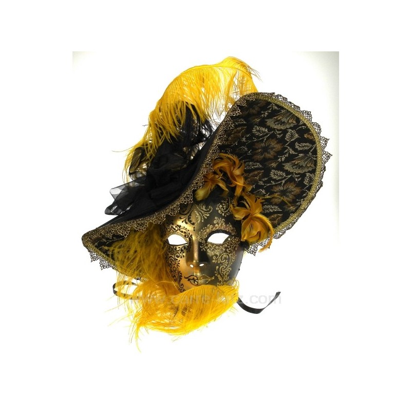 Masque Venise chapeau plume