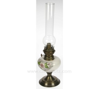 LAMPE A PETROLE ROSES