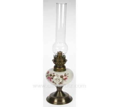 Lampe a petrole roses patine