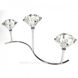 Bougeoir 3 feux diamant Cadeaux - Décoration CL50253007, reference CL50253007