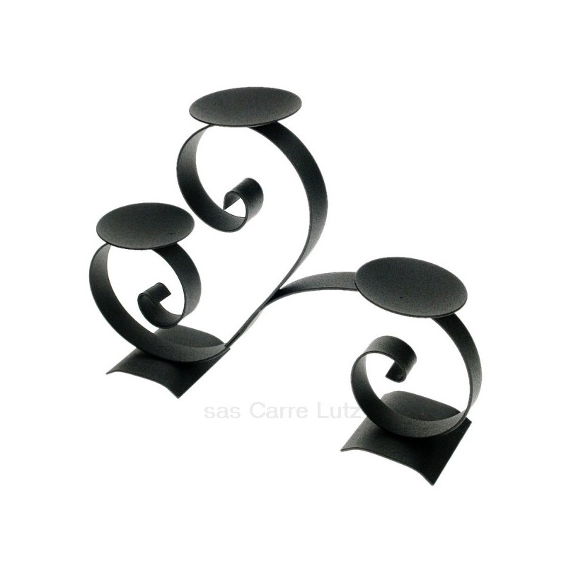 CL50253018  Bougeoir arabesque 3 bougies en fer peint epoxy noir Drake 18,80 €