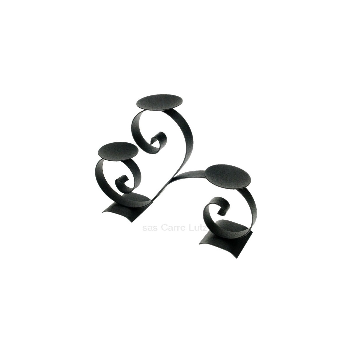 CL50253018  Bougeoir arabesque 3 bougies en fer peint epoxy noir Drake 18,80 €