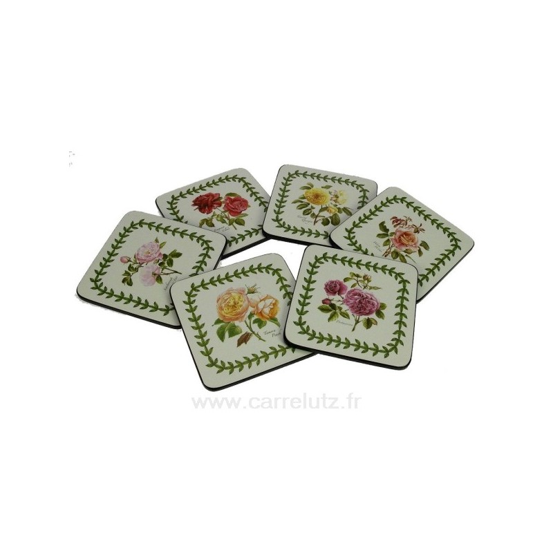 CL70000059  Dessous de verre par 6 Roses Botanic﻿ Pimpernel﻿﻿ 11,90 €