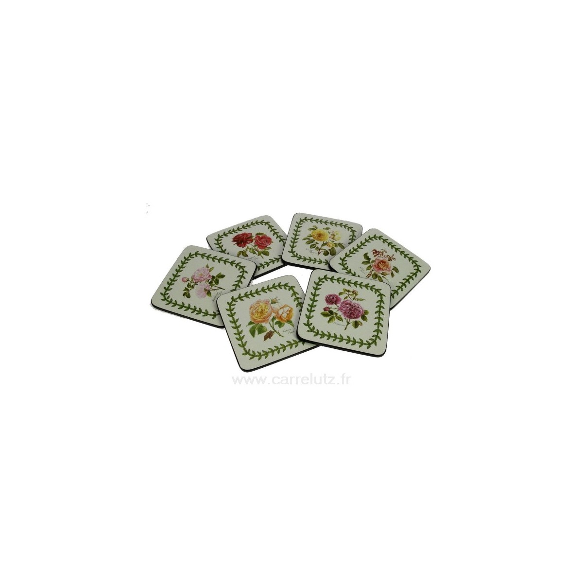 CL70000059  Dessous de verre par 6 Roses Botanic﻿ Pimpernel﻿﻿ 11,90 €