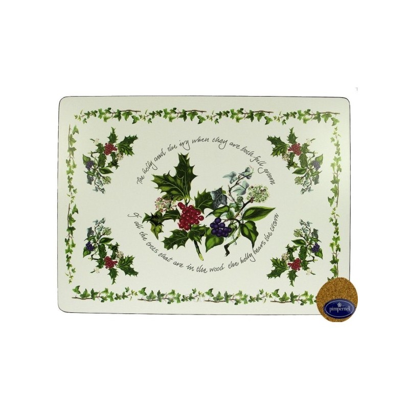 CL70000062  Set de table par 4 Holly and Ivy﻿ Pimpernel﻿﻿ 42,00 €