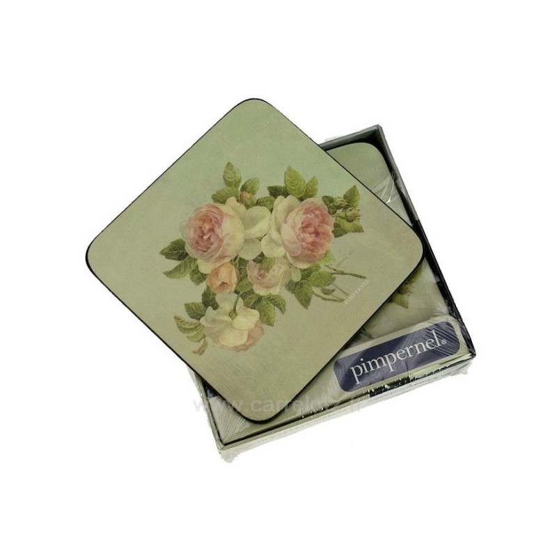 Dessous de verre par 6 Roses Antique﻿ Pimpernel﻿﻿