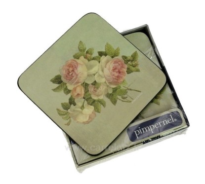 Dessous de verre par 6 Roses Antique﻿ Pimpernel﻿﻿