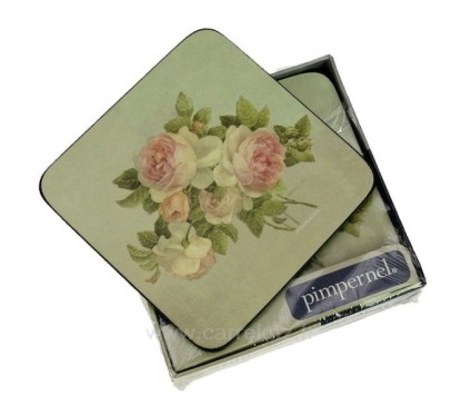 CL70000067  Dessous de verre par 6 Roses Antique﻿ Pimpernel﻿﻿ 16,60 €