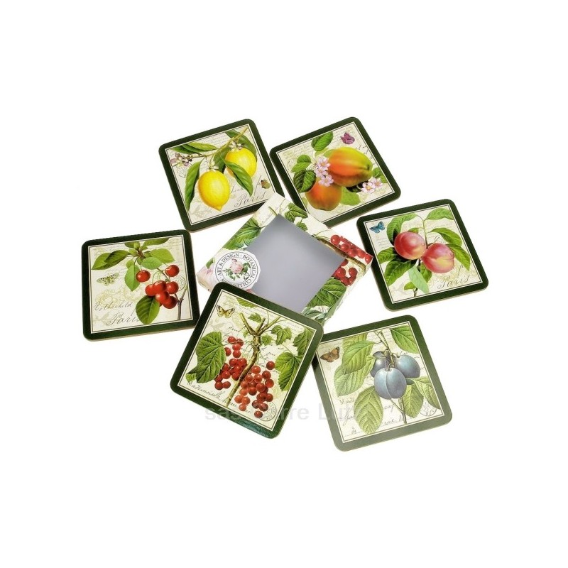 CL70000084  Dessous de verre par 6 dessous en liège décor fruits assortis 11,00 €