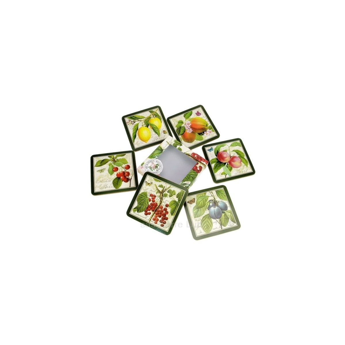CL70000084  Dessous de verre par 6 dessous en liège décor fruits assortis 11,00 €