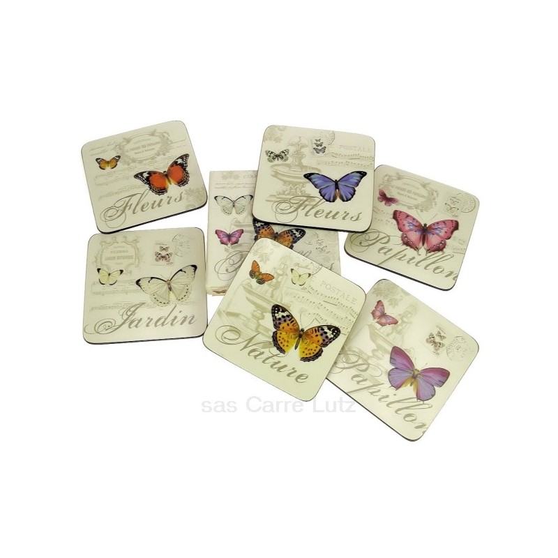 CL70000086 Dessous de verre par 6 dessous en liège décor papillons 11,00 € CL70000086 Dessous de verre par 6 dessous en liège décor papillons 11,00 €
