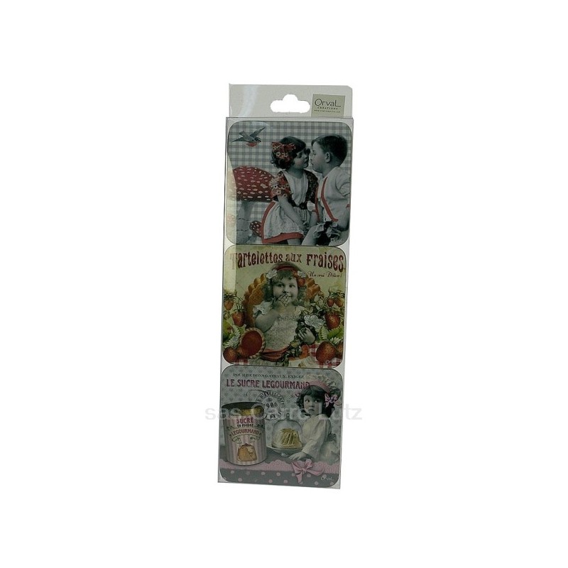 CL70001020  Lot de 6 dessous de verre Petits gourmands Orval Créations 7,30 €