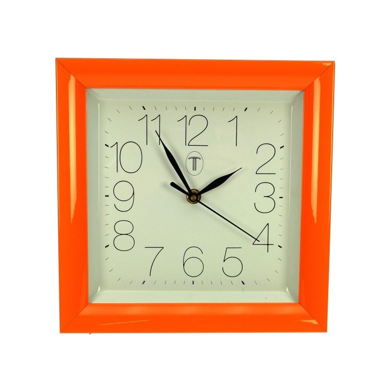 Horloge carre orange