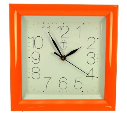 Horloge carre orange