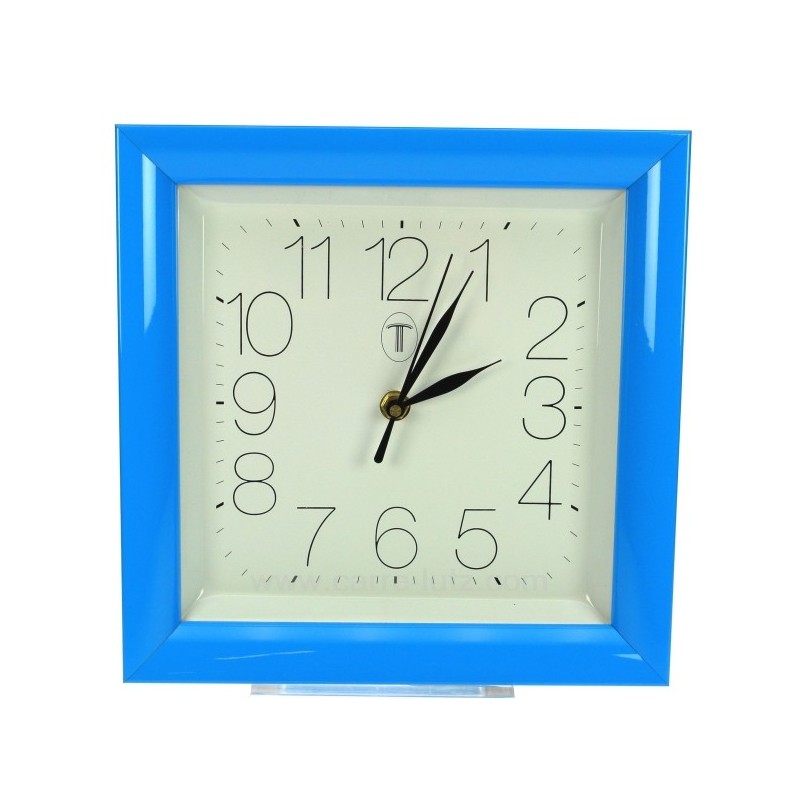 Horloge carre bleue