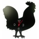 Horloge coq noir en plastique facon ardoise noir mat , reference CL80000248