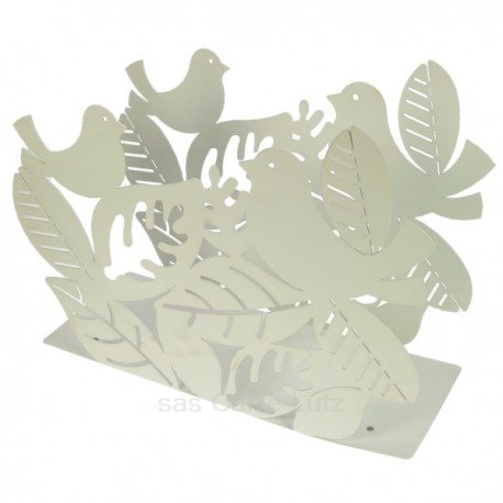 Porte revues en métal peint époxy blanc Mascagni oiseaux sur branche, reference CL83000051