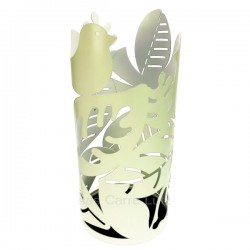 Porte parapluie en métal peint époxy blanc Mascagni oiseaux sur branche, reference CL83000053