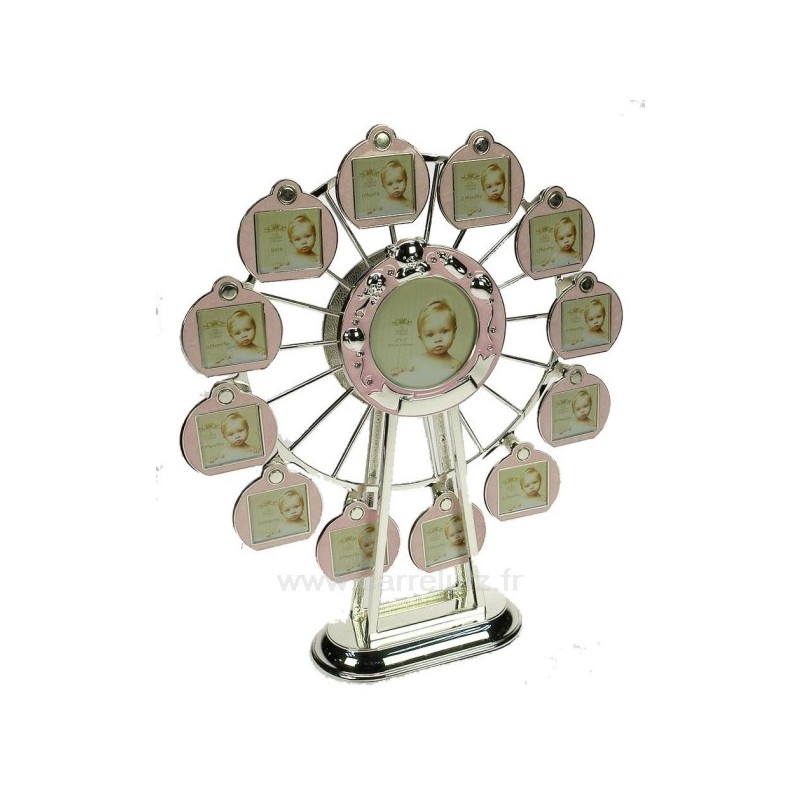 CL84000176  Grande roue porte photos musicale en métal argenté et émail rose﻿﻿ 70,10 €