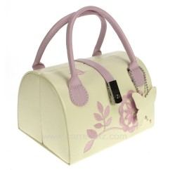 CL85000175  Coffret bijoux sac papillon en simili cuir blanc et rose 46,80 €