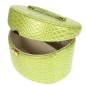 Coffret vanity en simili cuir façon croco vert anis