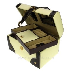 CL85000202  Coffret bijoux cuir beige et marron croco 125,60 €