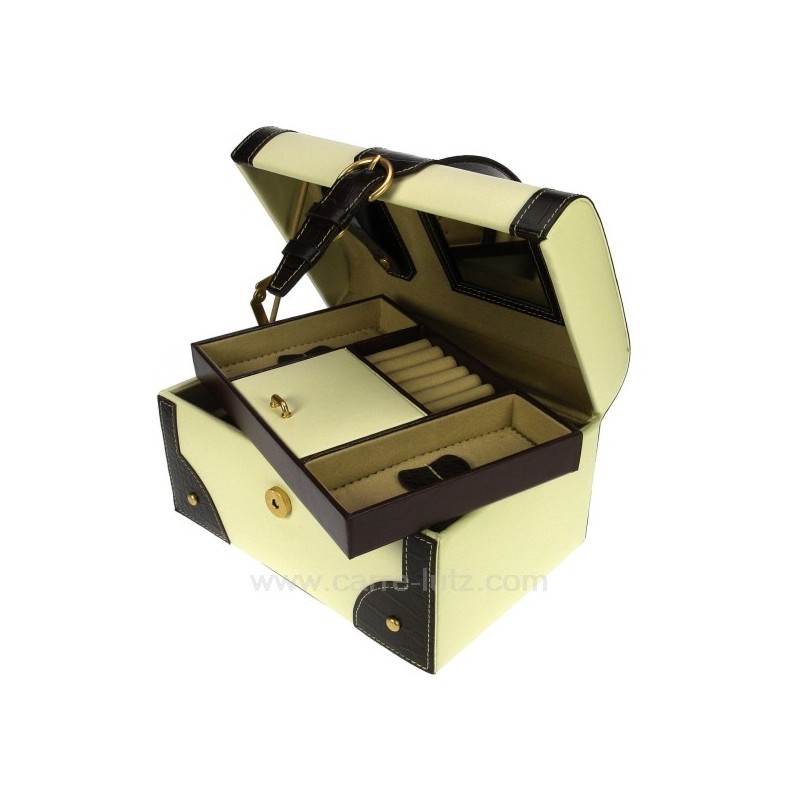 CL85000202  Coffret bijoux cuir beige et marron croco 125,60 €
