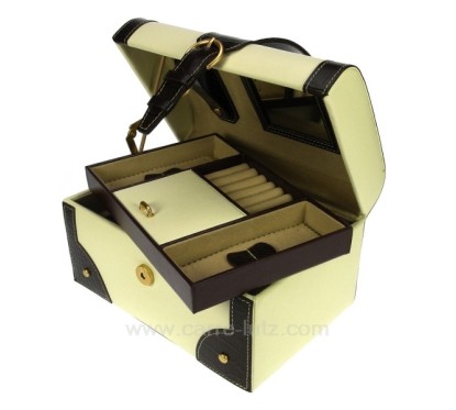 CL85000202  Coffret bijoux cuir beige et marron croco 125,60 €