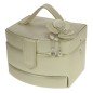 Coffret à bijoux créme en simili cuir couleur nacré décor fleur perle Coffret à bijoux créme en simili cuir couleur nacré décor fleur perle