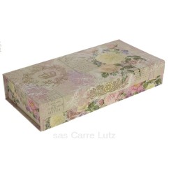 CL85000274  Coffret à souvenir fleurie en carton fort papier glacé fleurie 17,60 €