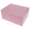 Coffret bijoux Libby rose en bois peint rose intérieur suédine beige