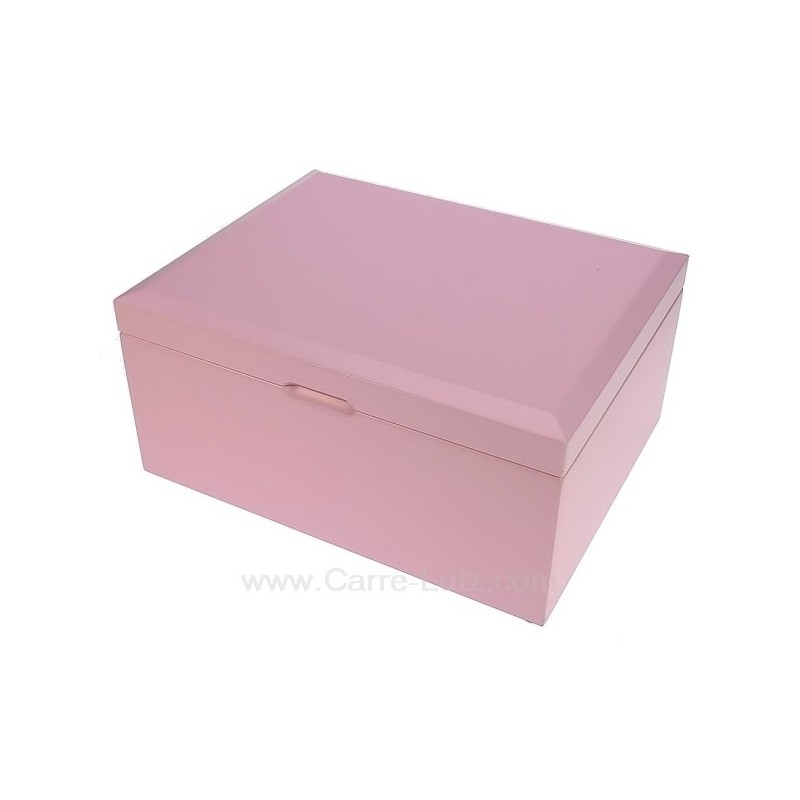 CL85000285  Coffret bijoux Libby rose en bois peint rose intérieur suédine beige 97,40 €