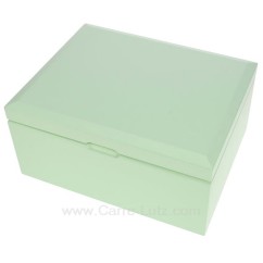 CL85000286  Coffret bijoux Yvonne vert en bois peint vert pâle intérieur suédine beige 97,40 €