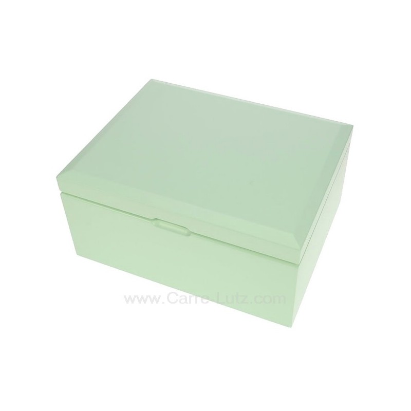 CL85000286  Coffret bijoux Yvonne vert en bois peint vert pâle intérieur suédine beige 97,40 €