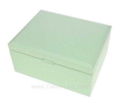 CL85000286  Coffret bijoux Yvonne vert en bois peint vert pâle intérieur suédine beige 97,40 €