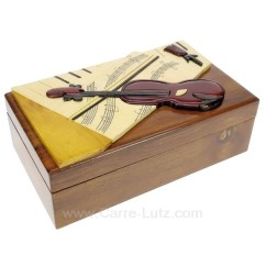 CL85000291  Coffret bijoux violon Pollyanna en bois vernis décor en relief violon et partition 48,10 €