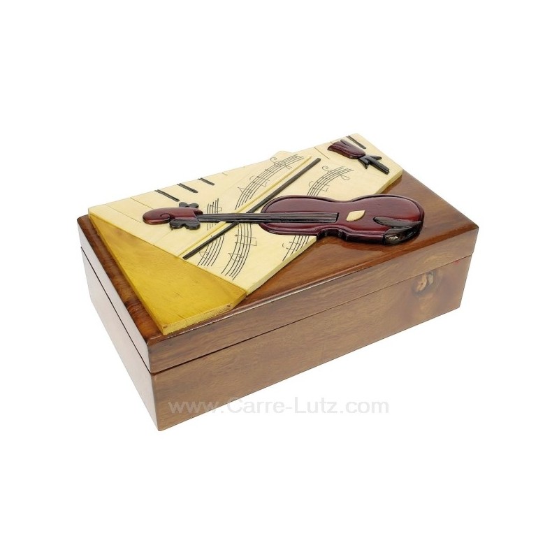 CL85000291  Coffret bijoux violon Pollyanna en bois vernis décor en relief violon et partition 48,10 €