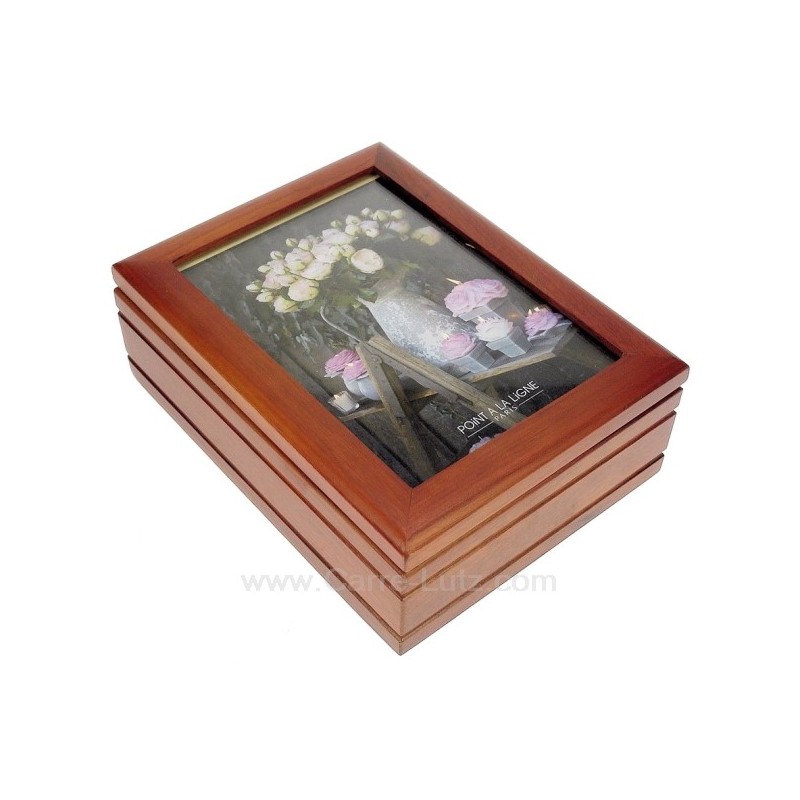 Coffret bijoux musical en bois avec couvercle porte photo