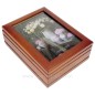 Coffret bijoux musical en bois avec couvercle porte photo