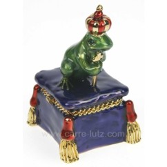 CL85002011  Boite métal émaillé grenouille sur coffre avec strass 36,00 €