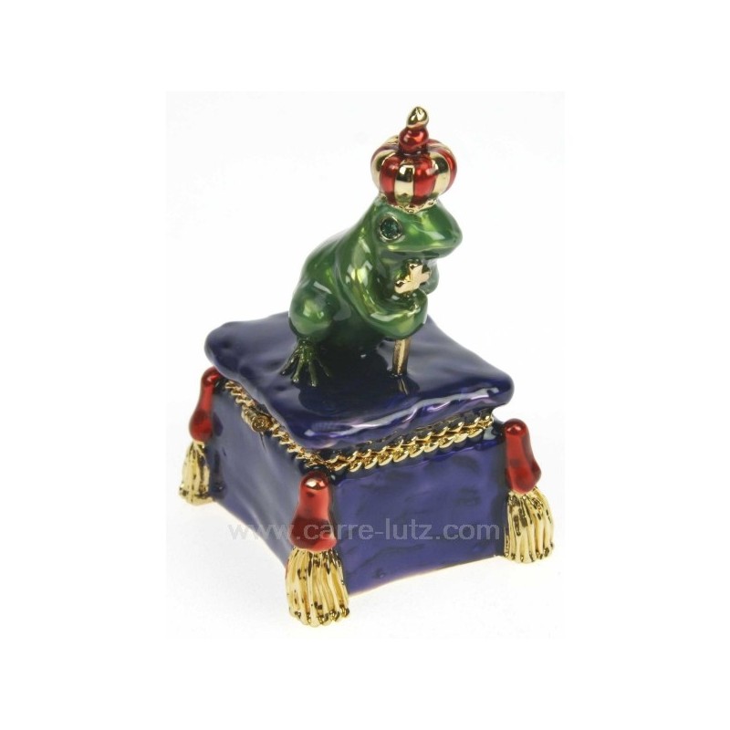 CL85002011  Boite métal émaillé grenouille sur coffre avec strass 36,00 €