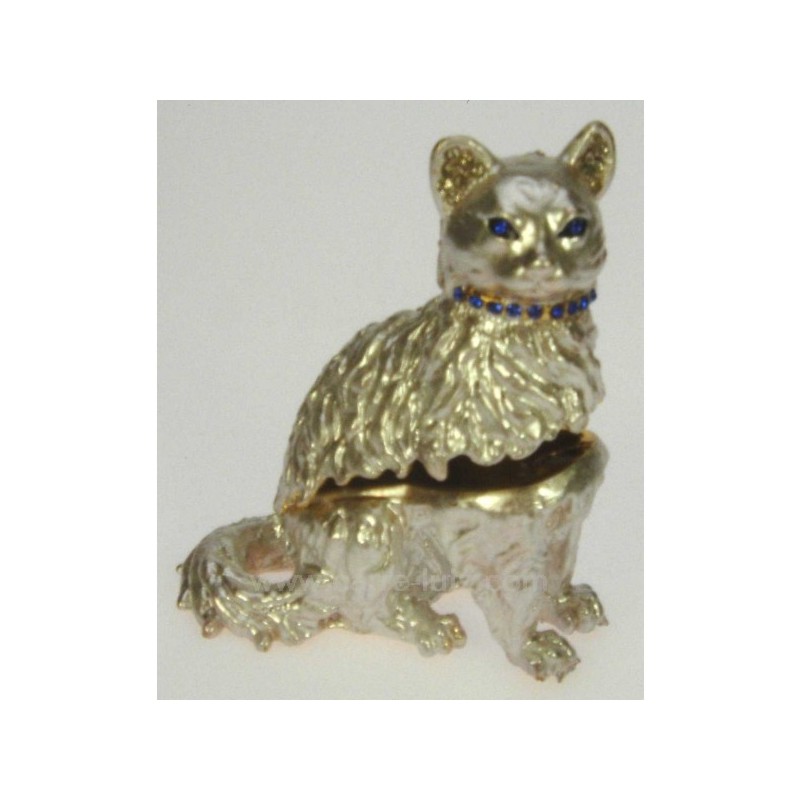 CL85002019  Boite à bijoux émaillée avec strass chat  26,40 €