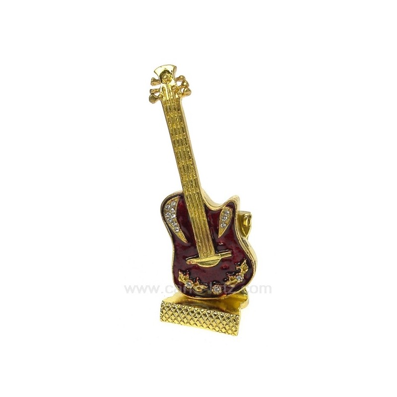 Boite métal émaillé avec strass guitare 