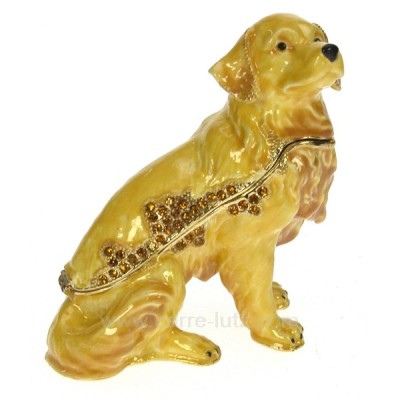 CL85002041 Boite métal émaillé avec strass labrador 46,30 €