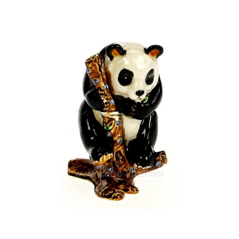 Boite métal émaillé panda avec strass