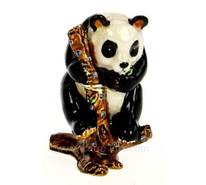 Boite métal émaillé panda avec strass