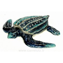 CL85002062 Boite métal émaillé plaqué argent avec cristaux australien tortue de mer bleue 59,10 €
