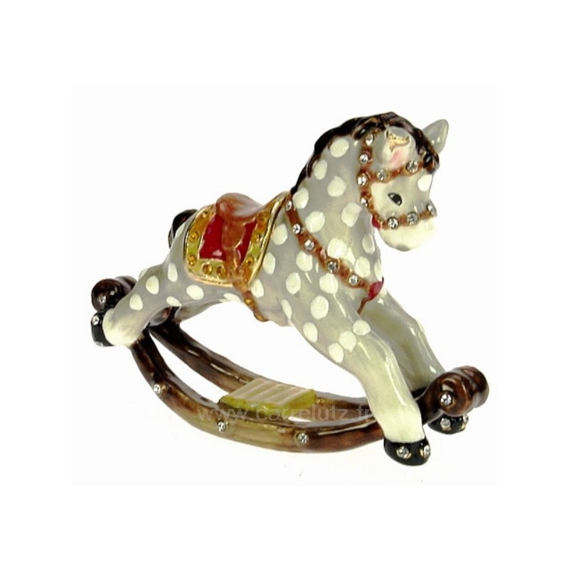 CL85002064  Boite à bijoux émaillée plaqué or avec cristaux australien cheval à bascule 64,10 €